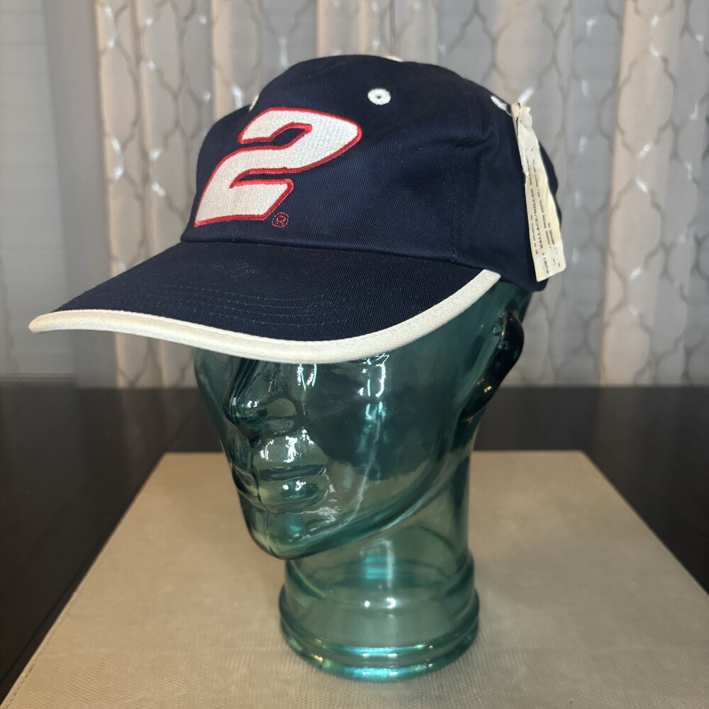 Rusty Wallace #2 Hat Cap Adjustable Navy NASCAR Racing Competitors View NWT